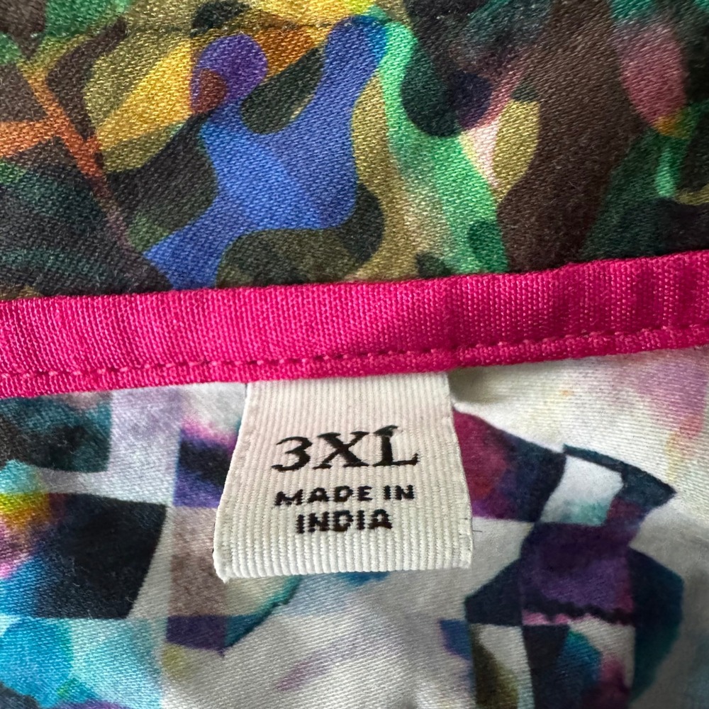 Robert Graham Button Down Shirt Men 3XL Multicolor Geometric Camo Trim Big Tall - Picture 7 of 13